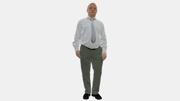 Man In White Tshirt 0712 style, white, shirt, people, clothes, tie, miniatures, realistic, character, 3dprint, model, man, male