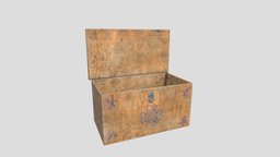 Toy box white, toy, worn, box, toybox, substancepainter, substance, wood, spooky, light, horror