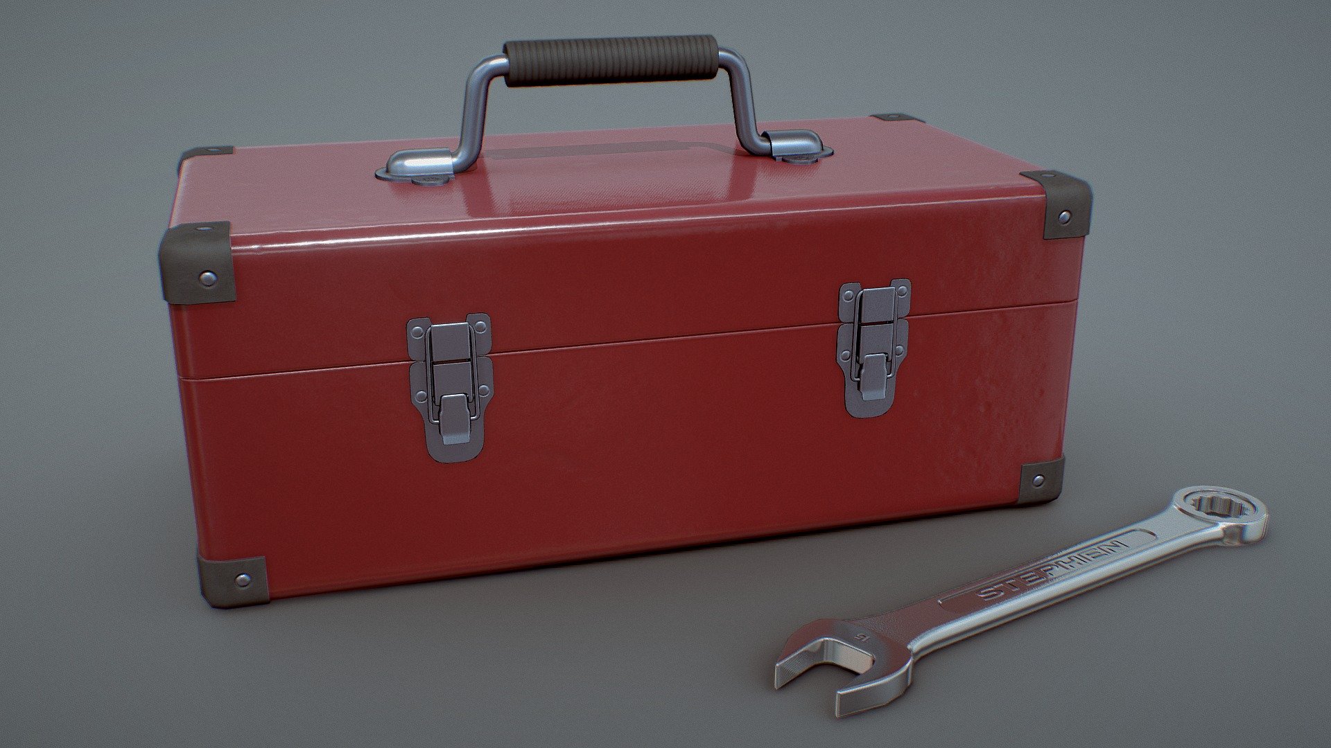 11,240 triangles (total), toolbox = 9,640 tris and wrench = 1,600 tris

2 materials/texture sets (one material per object)

2k maps

Optimized props for real-time rendering/games
 - Toolbox & Wrench (low poly) - 3D model by Latuska90 (@FourtyNights) 3d model