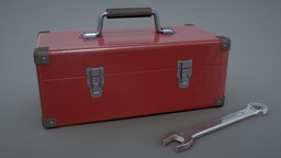 Toolbox & Wrench (low poly) tools, wrench, toolbox