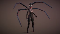 Spider-Verse: Reimagined spider, challenge, cyber, tech, cyberpunk, superhero, spiderman, midpoly, realistic, movie, spiderwoman, spiderverse, cyberpunk2077, substancepainter, character, game, 3d, blender, texture, lowpoly, model, digital, stylized, sketchfab, highpoly