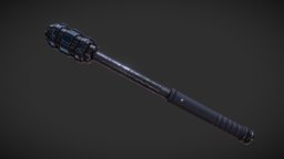 Electic Mace for Police melee, mace, substancepainter, substance, weapon, game, gameasset