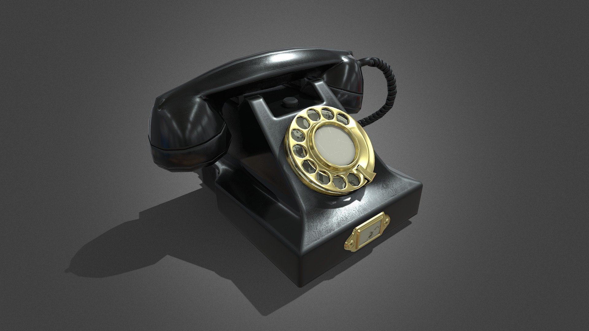 Hard surface modelling in 3Ds Max - Old rotary telephone - Buy Royalty Free 3D model by jimmyq 3d model