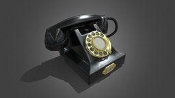Old rotary telephone prop, phone, max, old, telephone, rotary, substancepainter, substance, 3ds