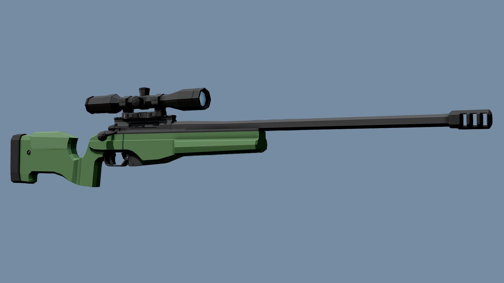 A large caliber Finnish Sniper Rifle with distinctive green furniture 3d model
