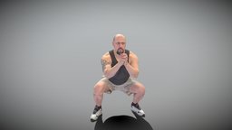 Sporty man doing squats 418