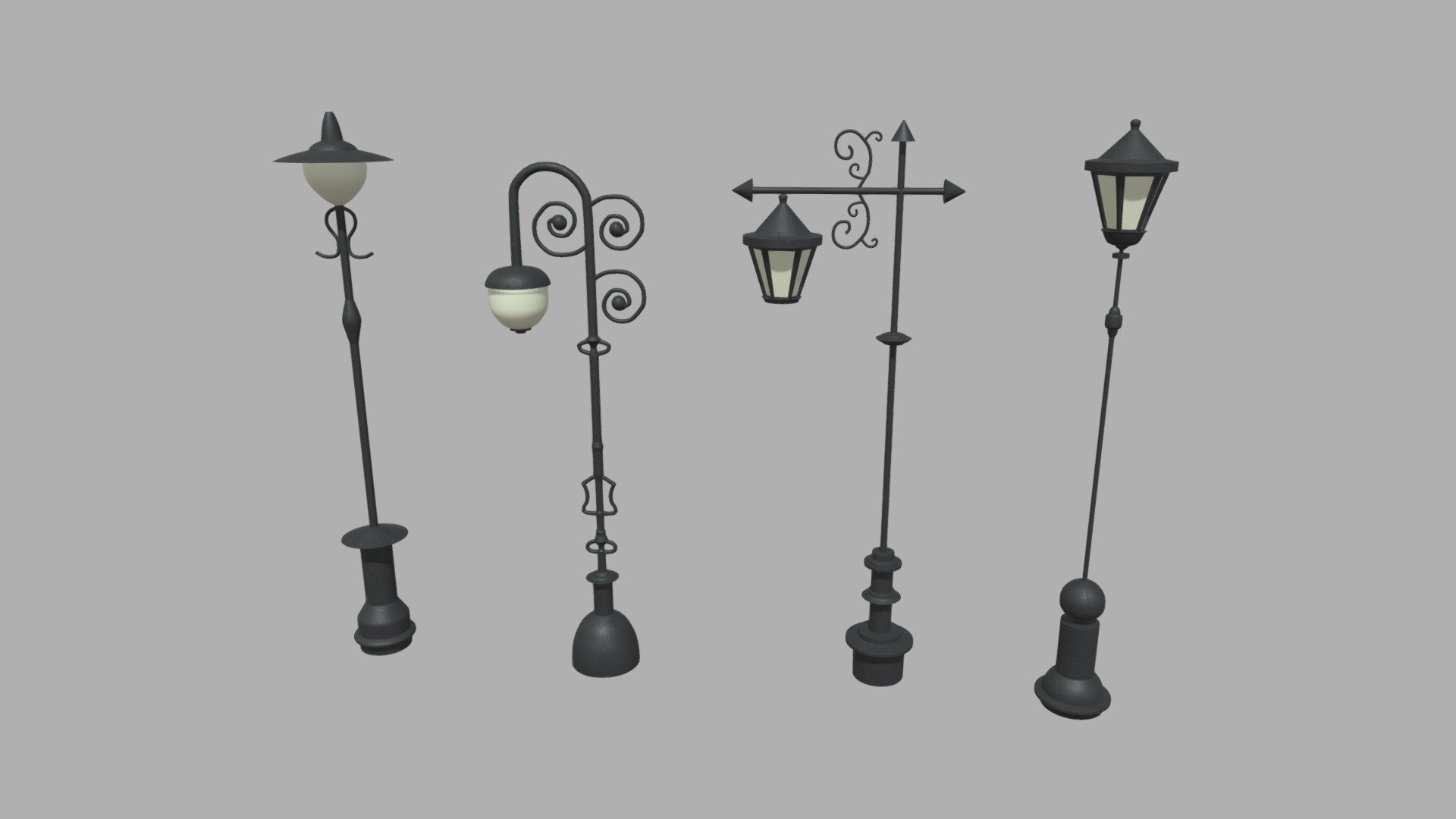 This model contains an Street Lights 011 012 013 014 based on realistic street lights which i modeled in Maya 2018 and texturized in Substance Painter.

The 4 street lights will have textures, fbx, obj, mb, dae, blend and substance file, all in one unique UV.

These models will be part of a huge city elements pack which will be added as a big pack and separately on my profile.

If you need any kind of help contact me, i will help you with everything i can. If you like the model please give me some feedback, I would appreciate it.

Don’t doubt on contacting me, i would be very happy to help. If you experience any kind of difficulties, be sure to contact me and i will help you. Sincerely Yours, ViperJr3D - Street Lights 011 012 013 014 - Buy Royalty Free 3D model by ViperJr3D 3d model