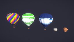 Modern Balloon Pack lantern, modern, sky, balloon, prop, transport, float, paper, flame, travel, festival, floating, inflate, recreation, hotairballon, paperlantern, unity, unity3d, air