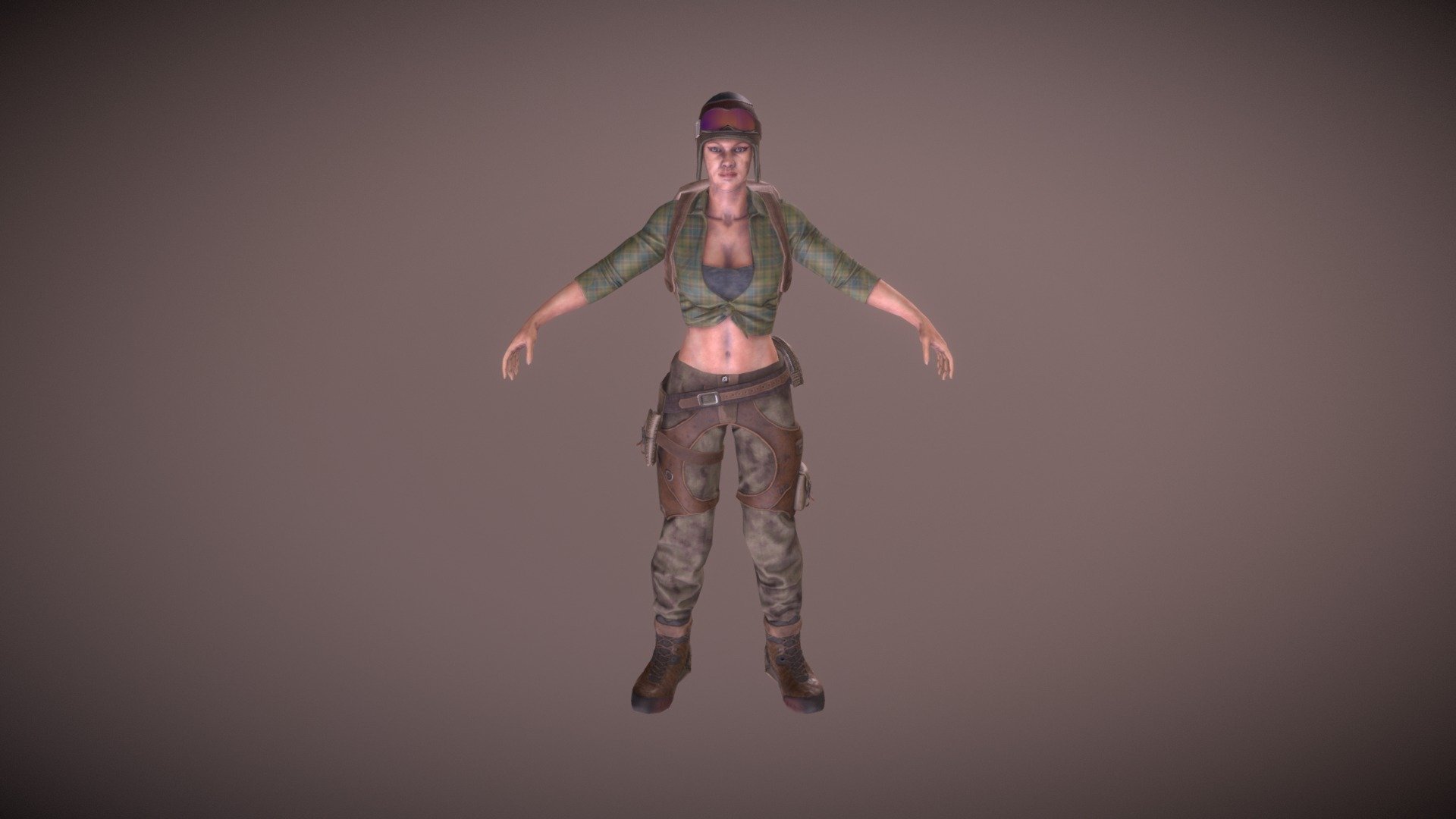 Package includes a Tpose Rigged Humanoid Character in FBX format, standard PBR textures, Unity PBR textures as well as Unreal PBR textures in 2k resolution. character is separated into 4 parts: backpack, head, clothes and pants. whole body is about 9k triangles, Backpack is 1.6k triangles 3d model