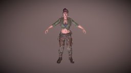 Rigged Female Survivor A humanoid, post-apocalyptic, shooter, unreal, survivor, substancepainter, substance, unity, game, zombie