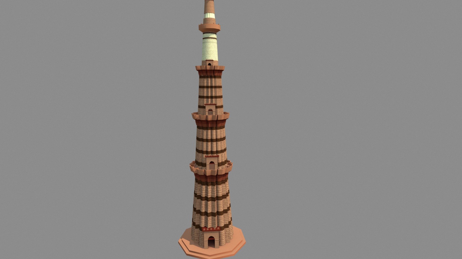 Lowpoly Qutub Minar for AR - Qutub Minar - Buy Royalty Free 3D model by pradeep Thapliyal (@pradeep1) 3d model