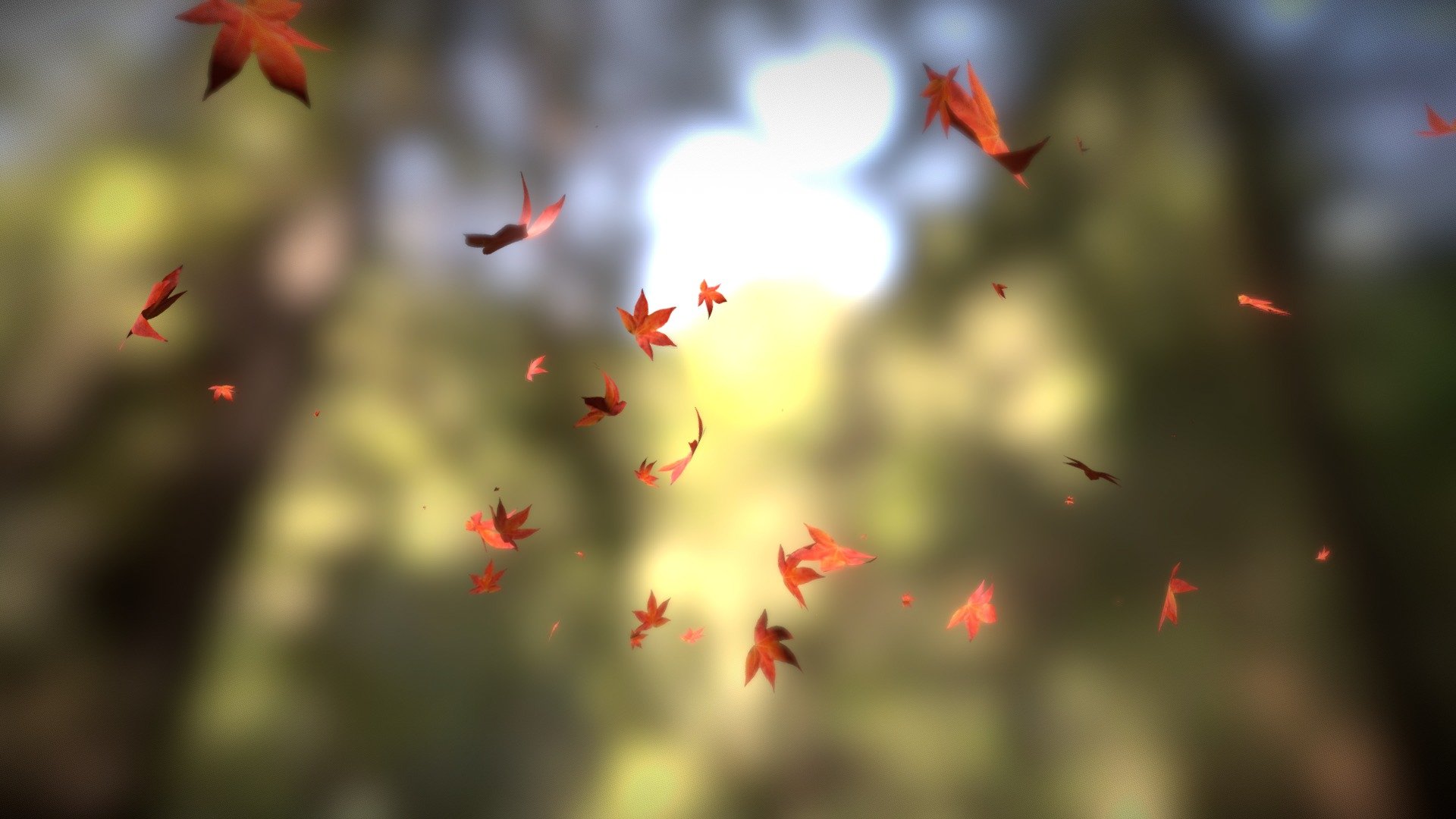 Flying autumn leaves animation made in cinema 4d - Fall leaves animation - Buy Royalty Free 3D model by Nati Gonzalez (@NAG5) 3d model