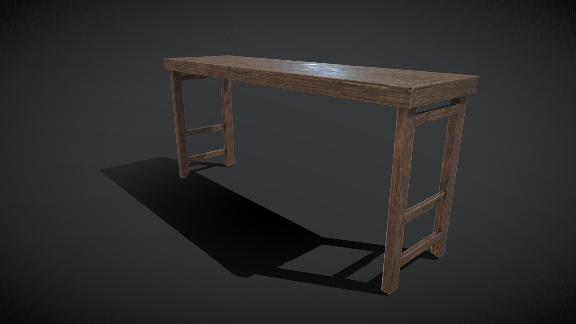 Old and very used table - Old Table Small 2K - Download Free 3D model by Caxtor 3d model