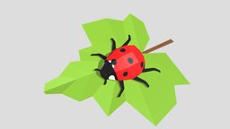 Low poly Ladybug insect, bug, polygonal, papercraft, diy, ladybug, low-poly-model, low-poly, lowpoly