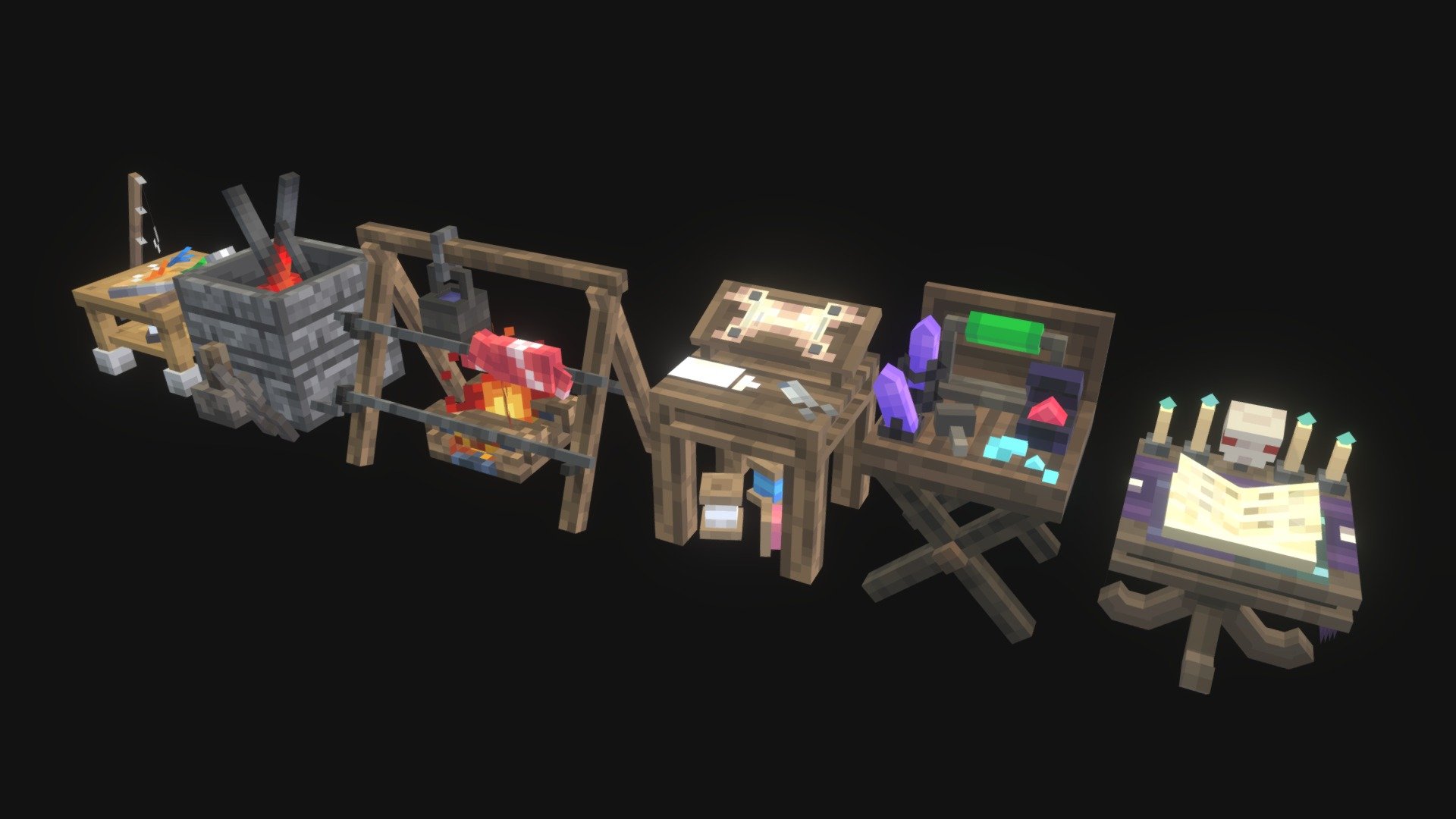 only available on mcmodel.net - Crafting Stations - 3D model by Purple Anvil (@purpleanvil) 3d model