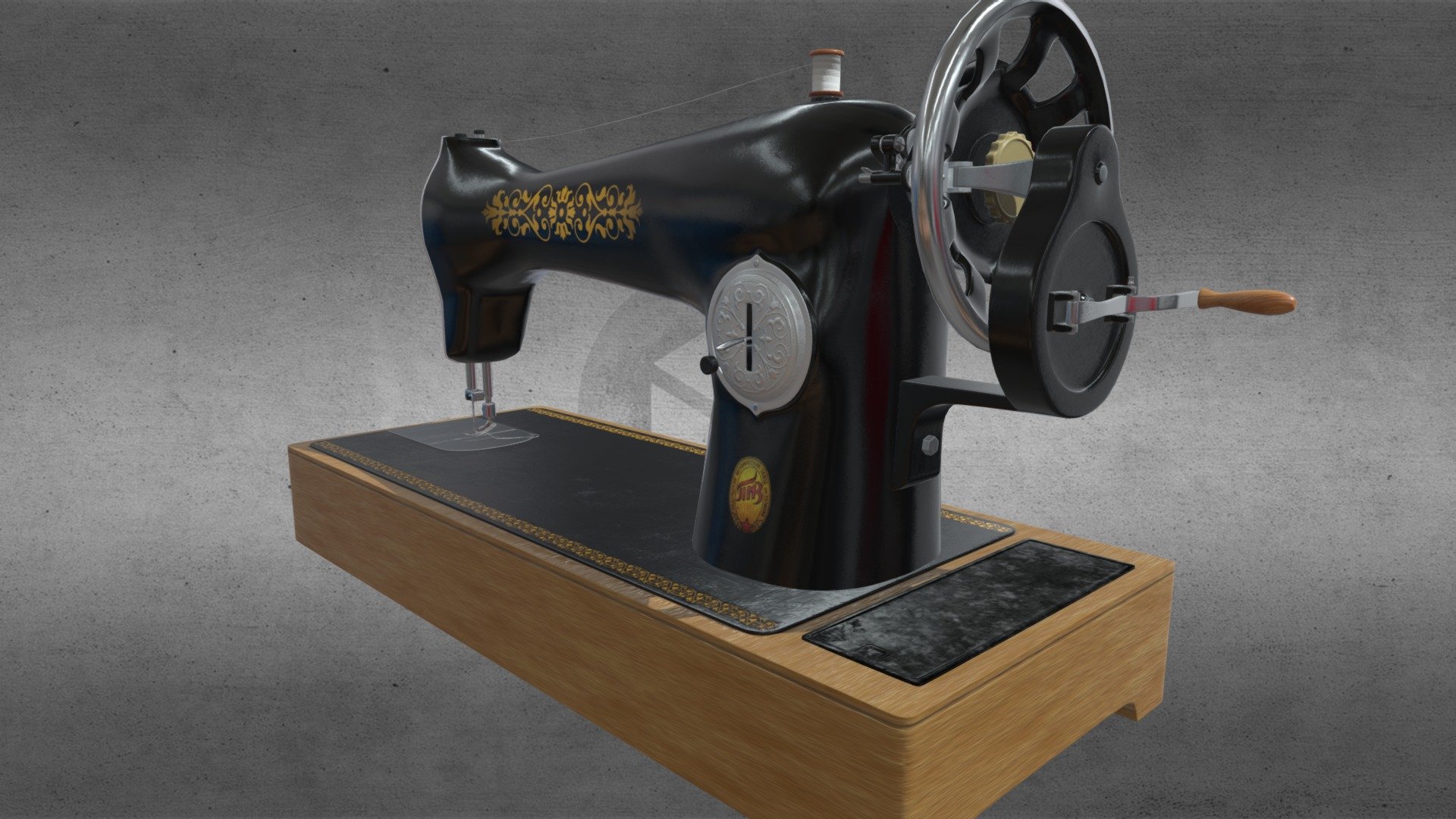 An old sewing machine made at the Podolsk mechanical plant 3d model