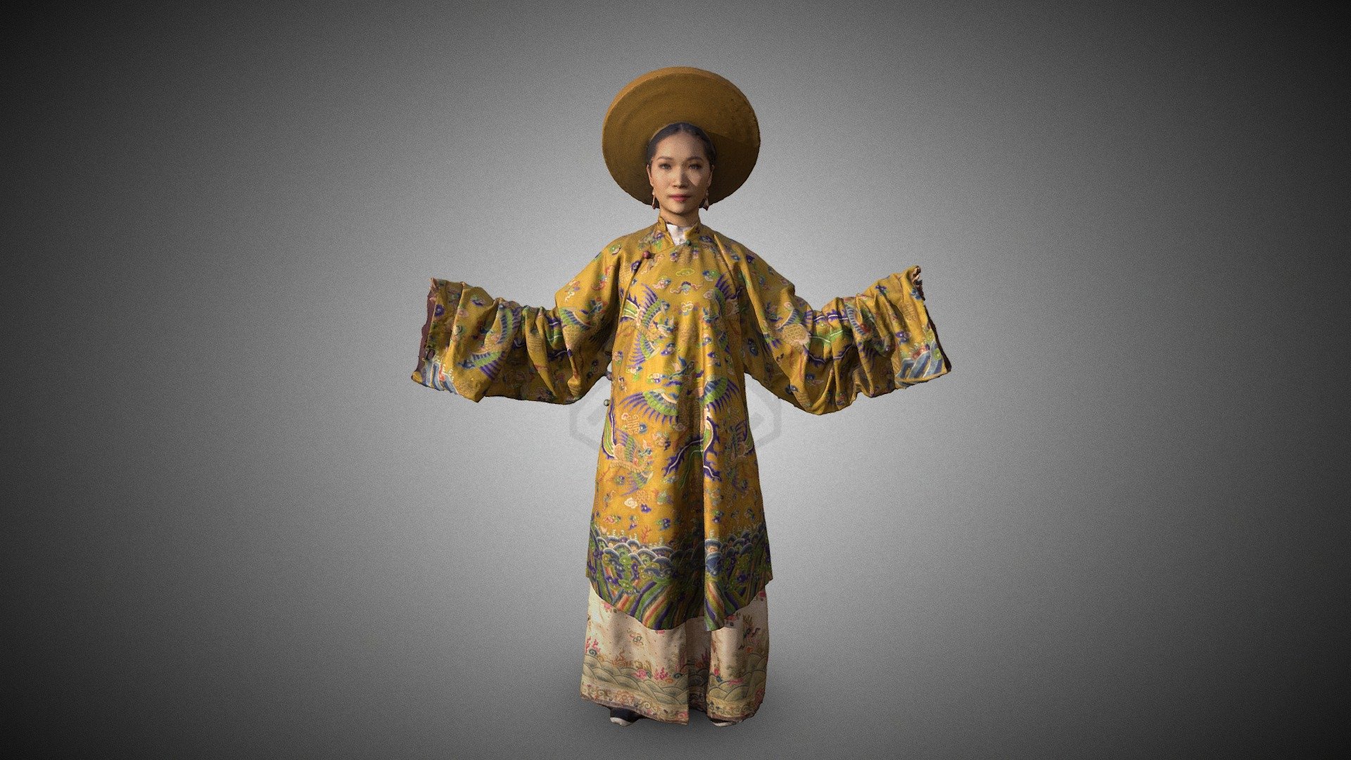 Bà là vợ chính thất của vua Đồng Khánh, tại vị năm 1916-1933
Bộ Cửu Phụng Viên Lĩnh được dùng trong ngày đại lễ, được đấu giá tại bên Pháp năm 2018 do nhà sưu tập Tuyết Nguyễn mang về Việt Nam 3d model