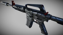 WHITE FANG :: M4A1-S valve, rifle, m4a1, uv, white, painted, global, claw, offensive, csgo, furry, paw, fang, weapon, texture, digital, workshop, steam, steamworkshop, wolf, hand
