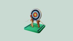 a test bow scene arrow, bow, target