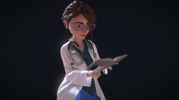 La Doctora doctor, substancepainter, substance, character, zbrush, stylized, medical, sculpth, doctora