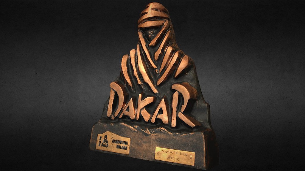 Use full screen mode for  best quality

Bedouin - main prize for the winners of ferroucios and legendary Dakar Rally. Although small, this statue is a dream of every contender standing on the Rally' start line .

This particular Bedouin belongs to Darek Rodewald - member of Team De Rooy, won in 2016. Big thanks to him for sharing photos upon which model was generated 3d model