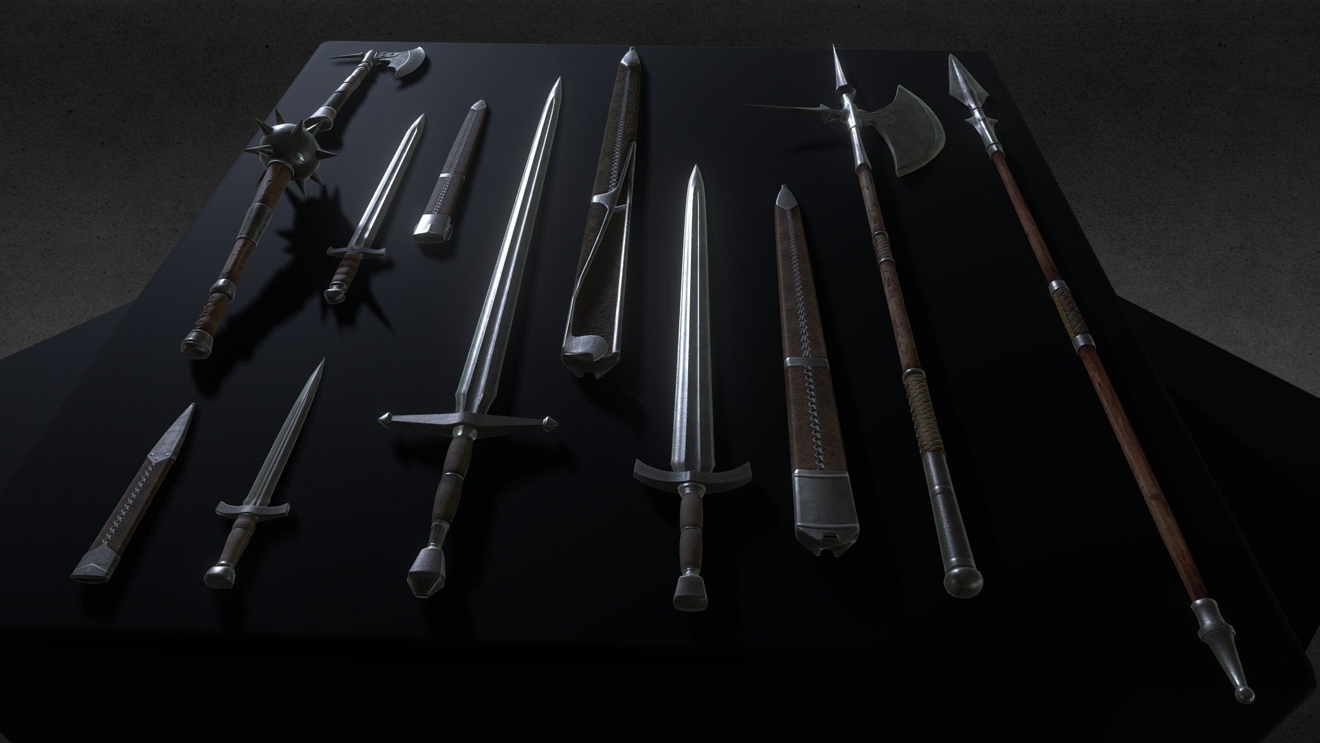 Game - ready Low poly Medieval / Fantasy set of Melee weapons, the first of a series.

Suitable for fantasy worlds human races 3d model