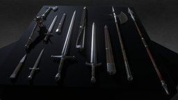 Fantasy / Medieval Weapons Pack 1 spear, mace, swords, weapon, weapons, dagger
