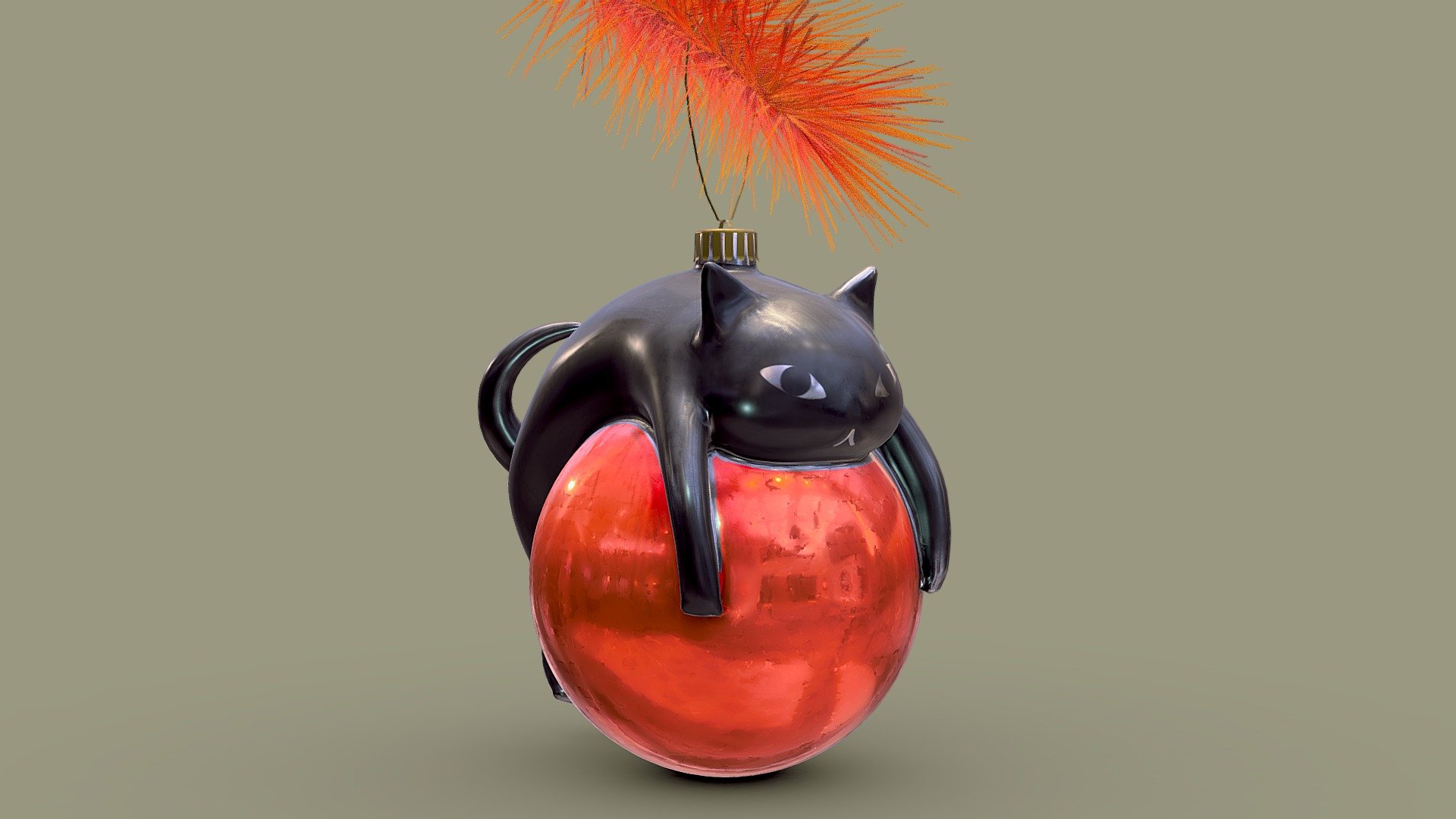 Christmas Cartoon Cat Pendant Christmas Tree Hanging Ornaments Christmas Car Interior Decoration Christmas Party Decoration
Online shopping style description :D
Inspired by limhengswee artwork
 - Cat ornament - Buy Royalty Free 3D model by Naira (@naira001) 3d model
