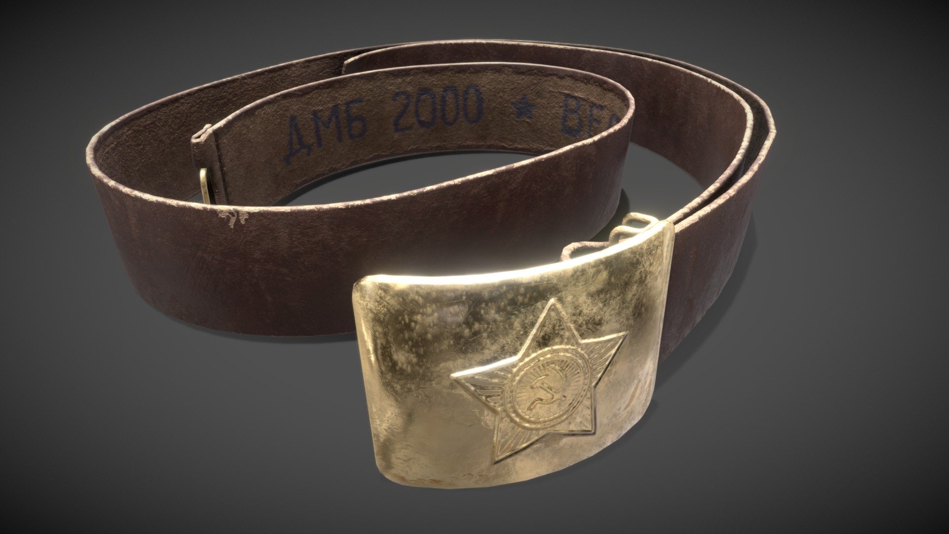 This belt is used by soldiers of the Russian army - Russian army leather belt - Buy Royalty Free 3D model by Rustam3d 3d model