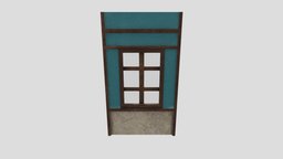 Modular wall window housing, concrete, window, substancepainter, substance, house, modular