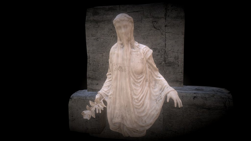 Study from a sculpture in a Viennese cemetery. I only had the image to work off of this time, not a scan for reference, but I did my best. :)   - Woman In Veil Publish - 3D model by robguest 3d model