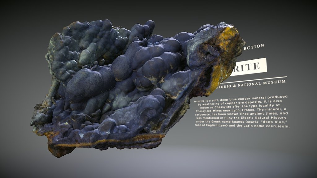 National Museum | Prague - mineral: AZURITE 3794 - 3D model by Narodni_muzeum 3d model