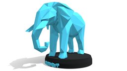 Poly Elephant cute, toy, geometry, polygonal, geometric, print, statue, printable, 3dprint, lowpoly, low, poly, animal, polygon, elephat