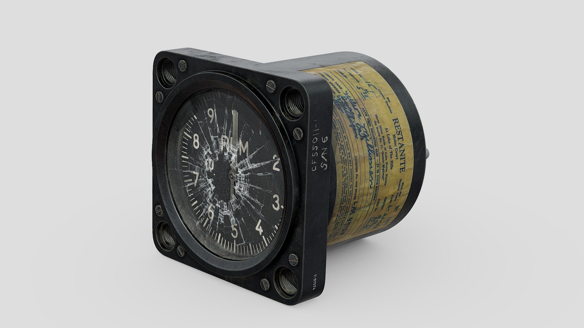 Vintage US Navy Tachometer 8DJ13-ABK23 Indicator - 3D model by Freepoly.org (@blackrray) 3d model