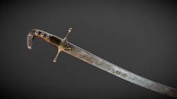 Shamshir Persian Sword eastern, saber, persian, shamshir, sword, highpoly