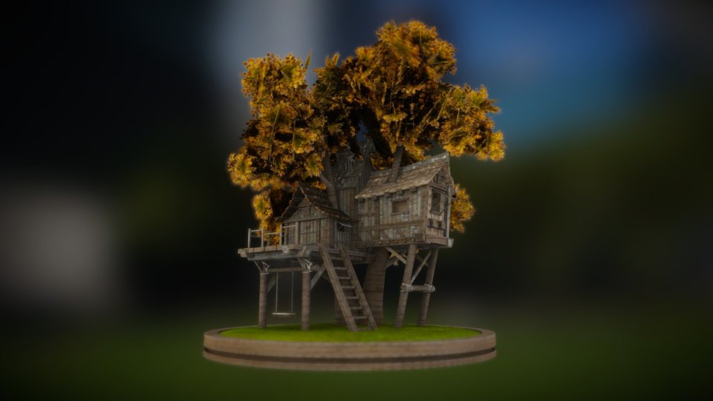 modeled in 3ds max, textred in 3d coat - Treehouse - 3D model by foob 3d model