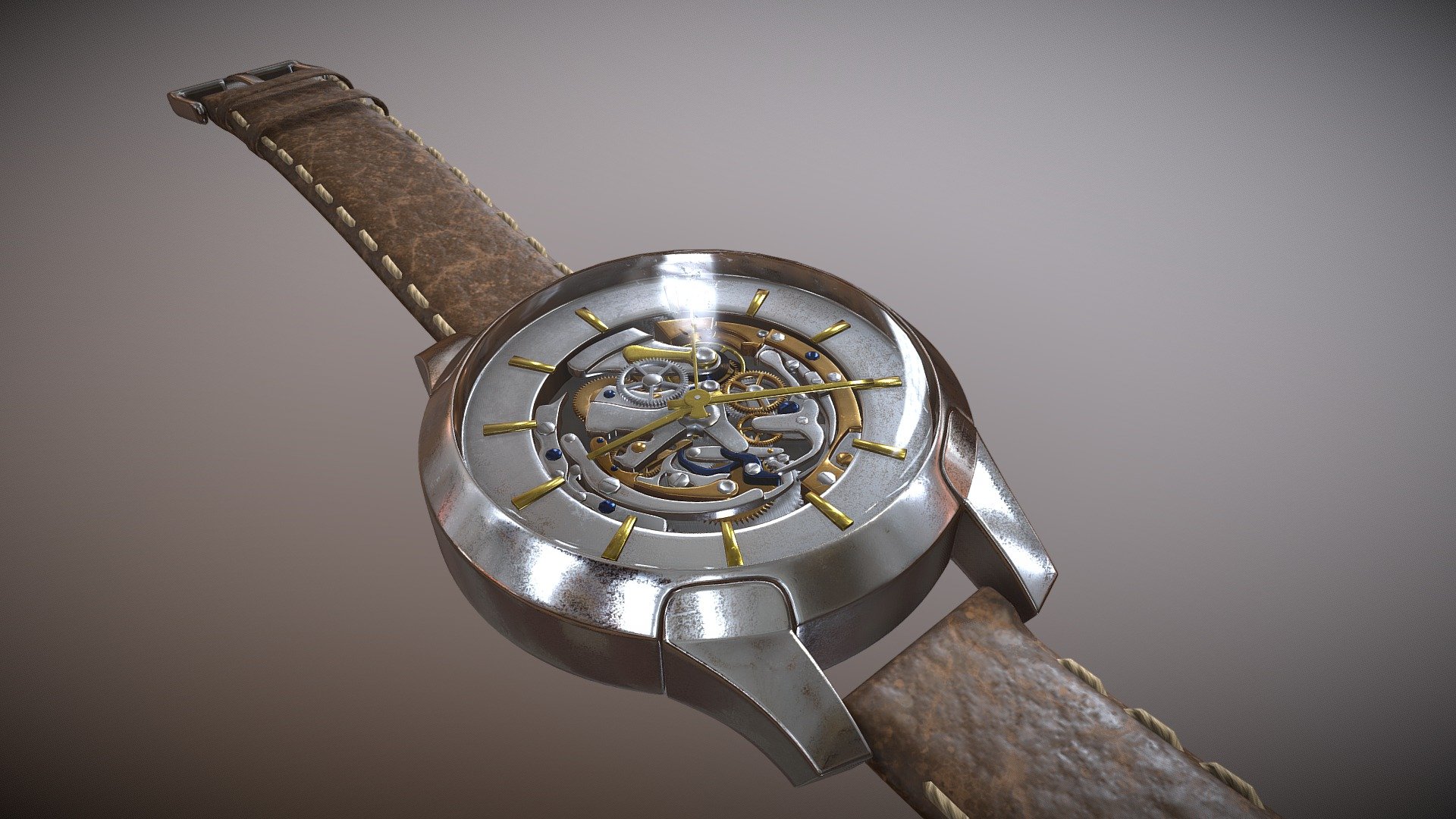 This automatic wristwatch is an artistic approach, the gears are not physically correct.

The following file formats are included: .blend, .3ds, .dae, .fbx, .glb, .obj

The textures used are CC0 licensed and from the following websites:

https://cc0textures.com/ 

https://www.cgbookcase.com/ 

(Some of them have been modified)


 - Automatic Wristwatch | Automatic Watch - Buy Royalty Free 3D model by blenderbirb 3d model