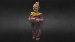 Old USSR Soviet Rubber Toy Clown clown, toy, circus, soviet, vintage, retro, old, scanned, rubber, ussr, artist, 3d, model, scan, human