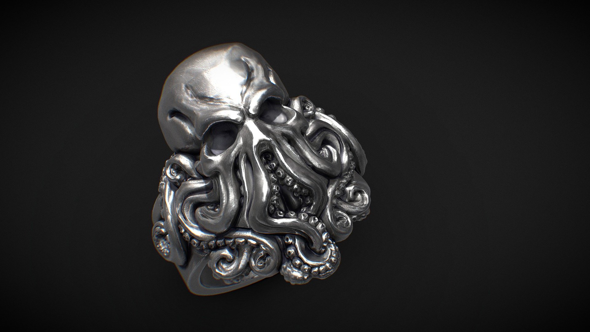 Cthulhu Ring - Silver - 3D printable - Cthulhu Ring - Silver - 3D printable - Buy Royalty Free 3D model by Printed Obsession (@printedobsession) 3d model