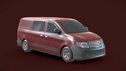 Generic Minivan Brown transportation, van, traffic, automotive, realistic, real, delivery, game-ready, utility, brandless, vehicle, car