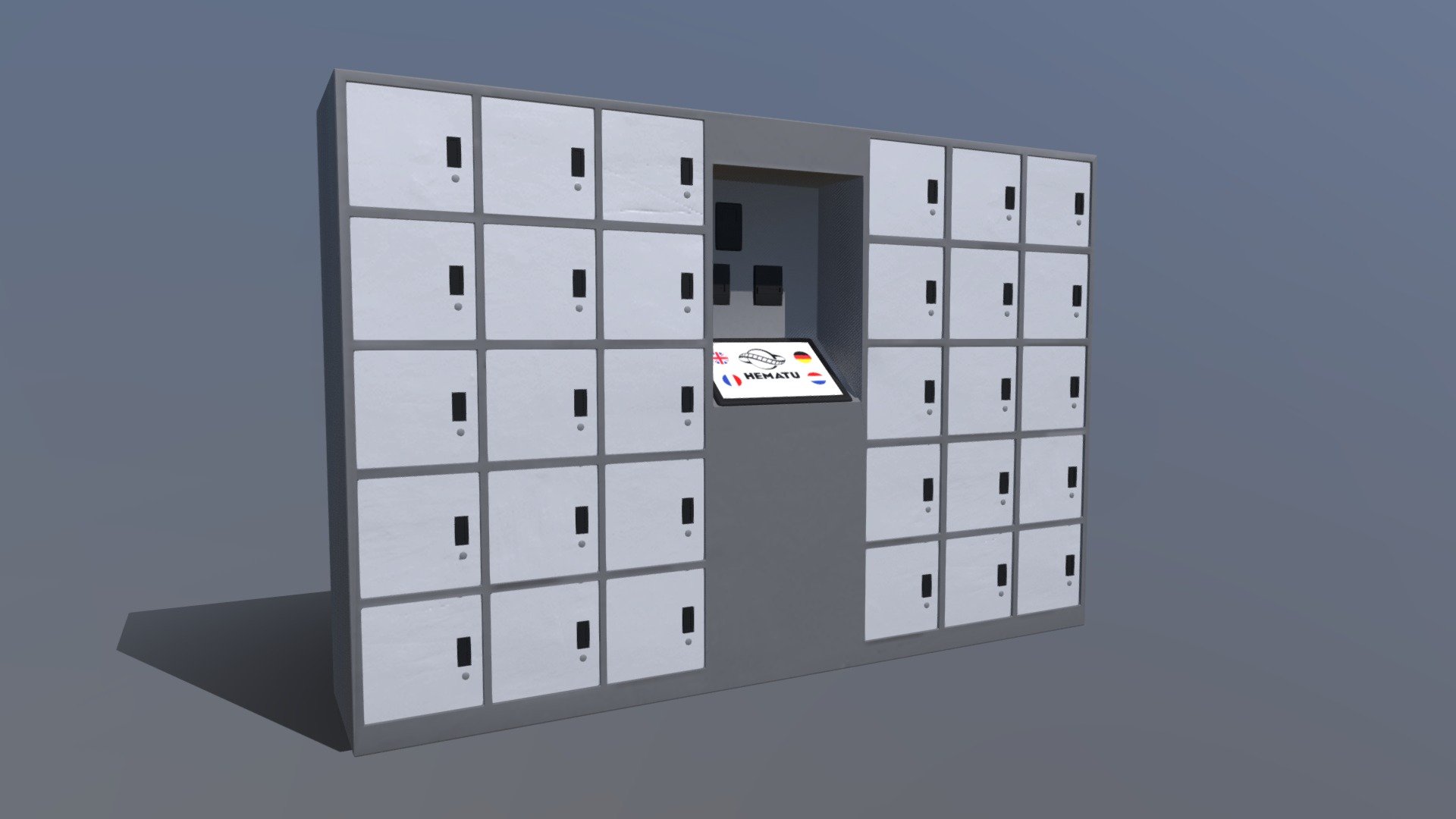 Lockers made for the Planet Coaster &ldquo;Thememaker's Toolkit