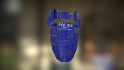 Sci-Fi Police Shield armor, melee, substancepainter, substance, weapon, game, lowpoly, scifi, military, sci-fi, sketchfab, war, space, shield