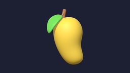 Mango Icon plant, food, fruit, icon, fresh, yellow, mango, maya, 3d