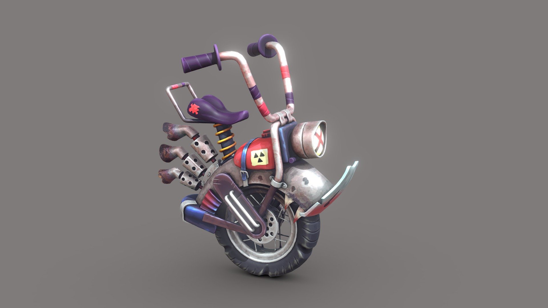 Model in Blender for fun. Based on concept taken from: https://ru.pinterest.com/pin/710302172499605392/ - Monocycle - 3D model by Piotr Pisiak (@piopis) 3d model
