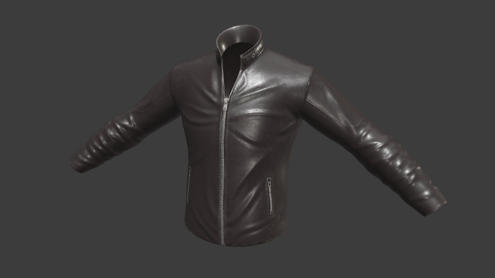 I created this jacket for an Advanced Game Charcter course. It was very interesting learning about the workflow to create clothing. I enjoyed making this! - Leather Jacket - Download Free 3D model by Zoe McCue (@nekozoe) 3d model