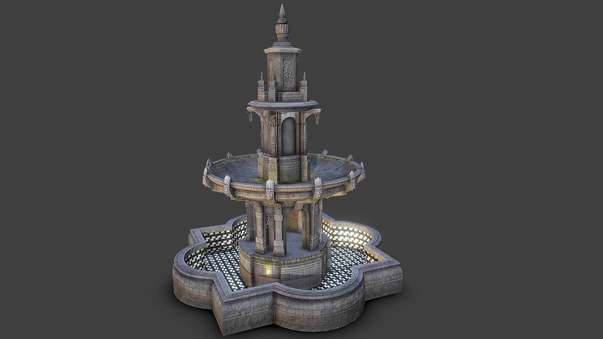 Created back in 2015 using an Eat 3d tutorial. This was back when my confidence was at its highest, I look forward to creating art of this quality again! - Fountain (2015) - Buy Royalty Free 3D model by TonyGalindo3d 3d model
