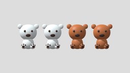 Cartoon Cute Bear bear, cat, forest, toon, cute, baby, teddy, toy, animals, mascot, wild, mammal, rig, brown, zoo, nature, grizzly, character, cartoon, animal, rigged
