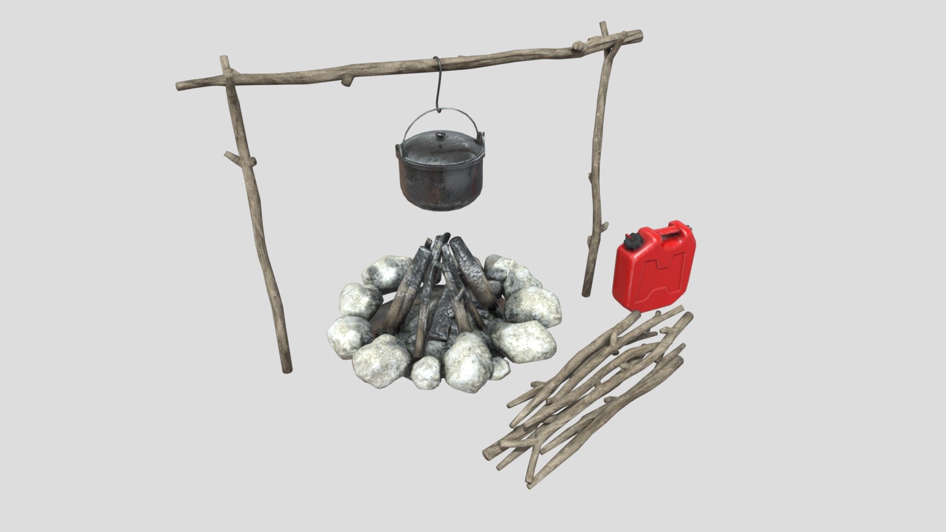 Campfire 3D Model by ChakkitPP.




This model was developed in Blender 2.90.1

Unwrapped Non-overlapping and UV Mapping

Beveled Smooth Edges, No Subdivision modifier.


No Plugins used.




High Quality 3D Model.



High Resolution Textures.

Polygons 17078 / Vertices 17329

Textures Detail :




2K PBR textures : Base Color / Height / Metallic / Normal / Roughness / AO

File Includes : 




fbx, obj / mtl, blend
 - Campfire - Buy Royalty Free 3D model by ChakkitPP 3d model