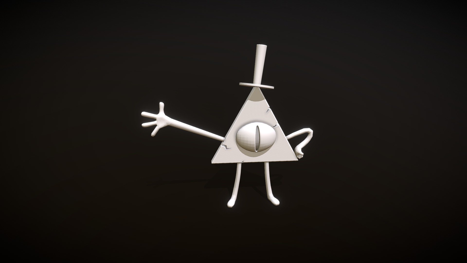 Here's a statue of Bill Cipher from Gravity Falls 3d model