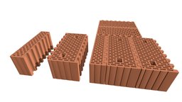 Rauf Braer ceramic thermo 14,3 NF / 7,1 NF block red, cottage, brick, cell, block, hard, concrete, residence, ceramic, veneer, rich, warm, masonry, thermo, porous, 3d, model, stone, technology, building, sketchfab, rock, construction, download, wall
